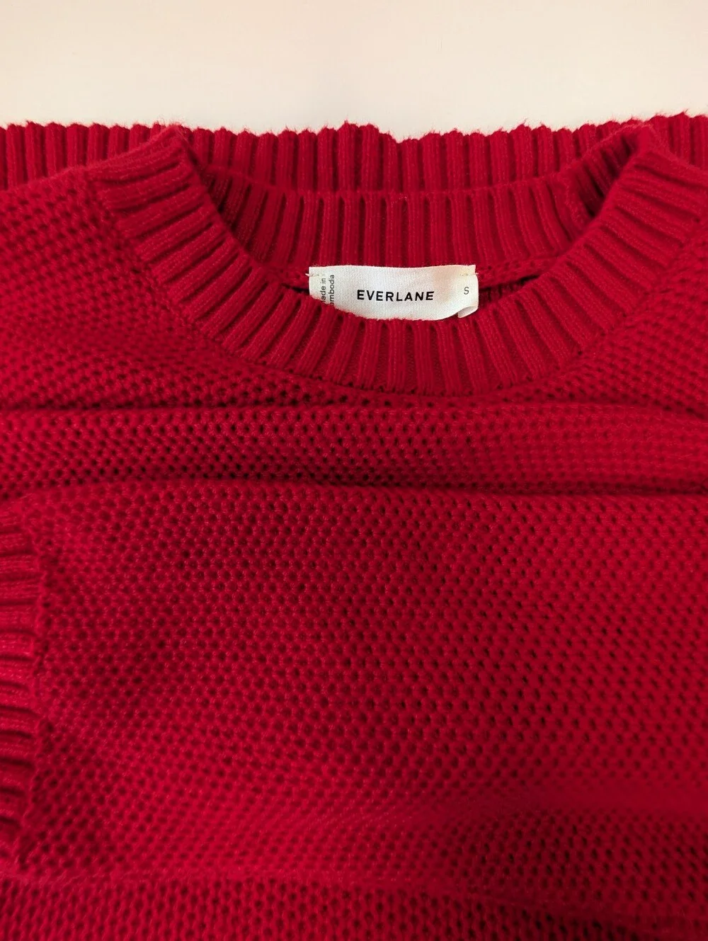 Everlane ♥️ Swifty Red Cotton Crewneck Sweater - Picture 10 of 11